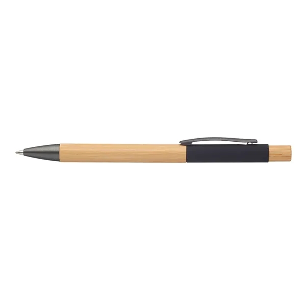 Aluminum Ball Point Pen with Bamboo Barrel - Aluminum Ball Point Pen with Bamboo Barrel - Image 1 of 7