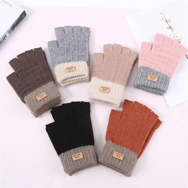 Fingerless Knitted Warm Gloves - Fingerless Knitted Warm Gloves - Image 1 of 1