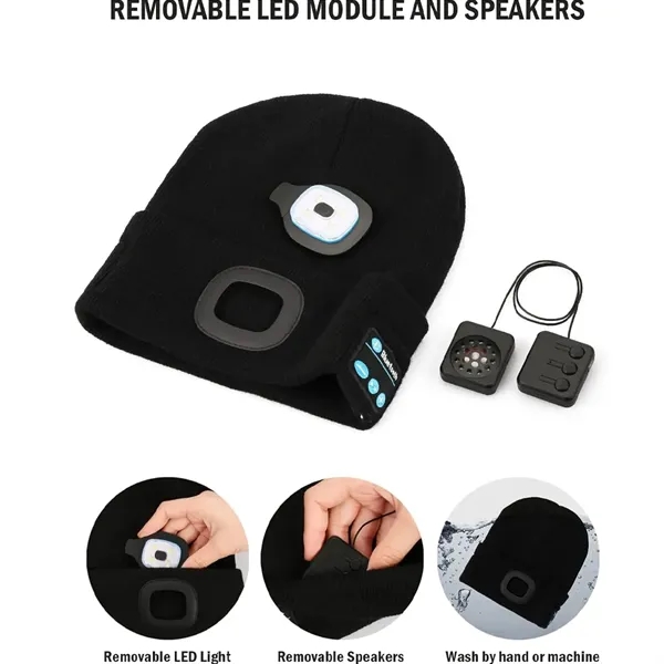 Wireless Music LED Light Beanie Hat with Bluetooth Speaker - Wireless Music LED Light Beanie Hat with Bluetooth Speaker - Image 1 of 8