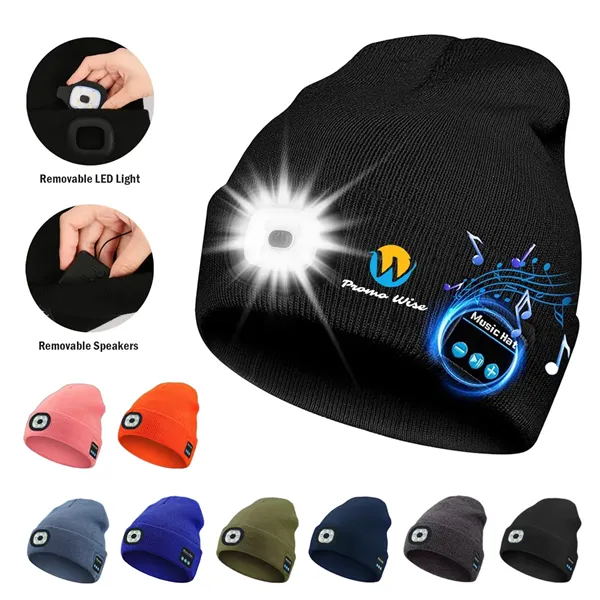 Wireless Music LED Light Beanie Hat with Bluetooth Speaker - Wireless Music LED Light Beanie Hat with Bluetooth Speaker - Image 0 of 8