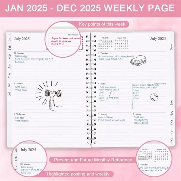 2025 Weekly & Monthly Planner-Calendar Notebook - 2025 Weekly & Monthly Planner-Calendar Notebook - Image 1 of 5