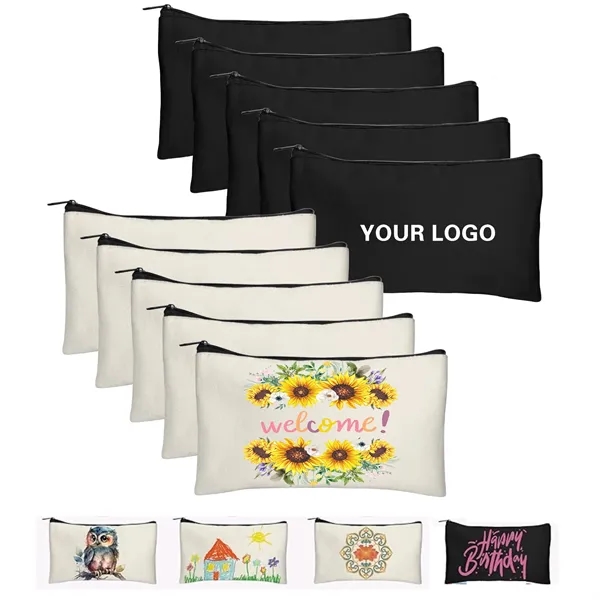 Canvas Zipper Bags 8.3  5 Inch - Canvas Zipper Bags 8.3  5 Inch - Image 0 of 5