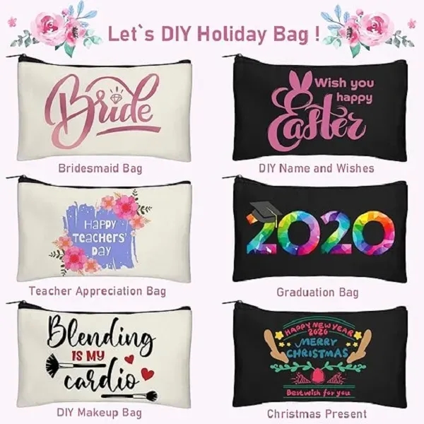 Canvas Zipper Bags 8.3  5 Inch - Canvas Zipper Bags 8.3  5 Inch - Image 4 of 5
