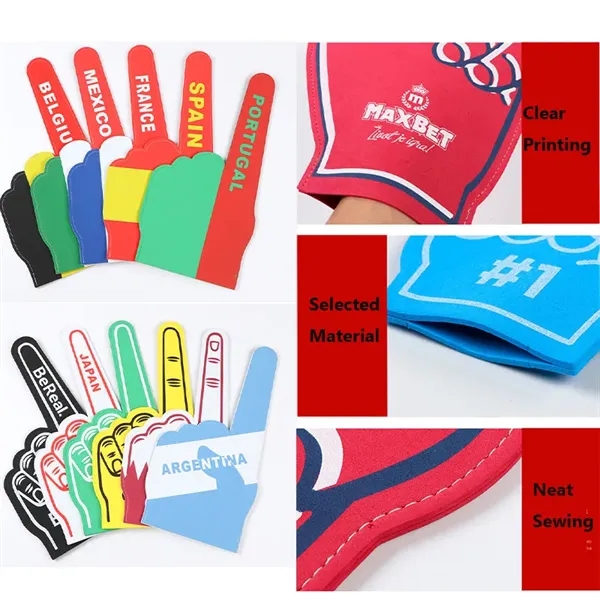 18" Custom EVA Giant Foam Finger Cheerleading Hand Gloves - 18" Custom EVA Giant Foam Finger Cheerleading Hand Gloves - Image 1 of 3