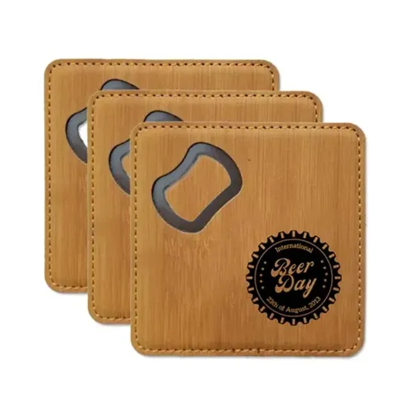 Custom Leather Bottle Opener Coaster - Custom Leather Bottle Opener Coaster - Image 0 of 0