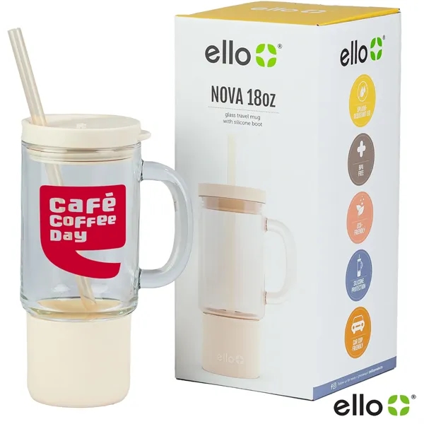 18 Oz Ello Glass Travel Mug - 18 Oz Ello Glass Travel Mug - Image 0 of 1