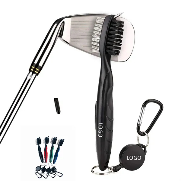 Golf Club Cleaning Brush with Retractable Aluminum Carabiner - Golf Club Cleaning Brush with Retractable Aluminum Carabiner - Image 0 of 6