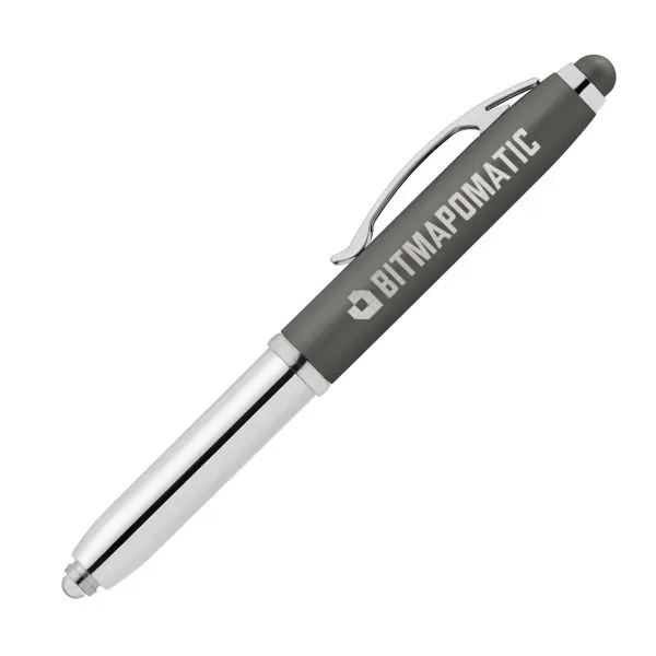 Vivano Softy Metallic Pen w/ LED Light and Stylus - Laser - Vivano Softy Metallic Pen w/ LED Light and Stylus - Laser - Image 4 of 4