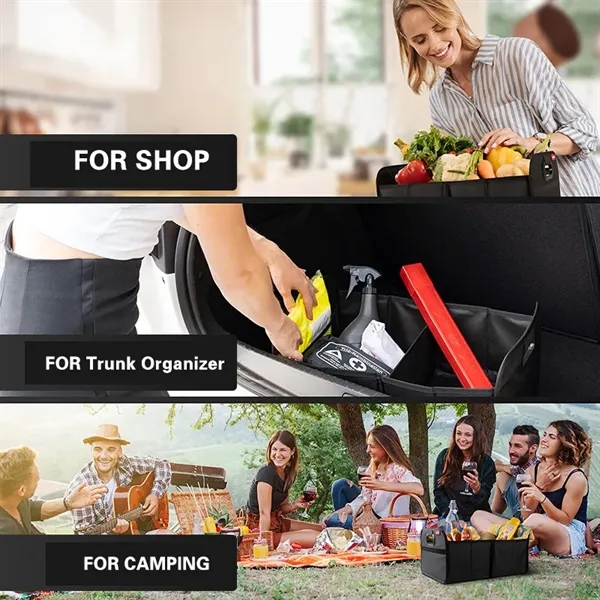 Collapsible 2 Compartment Car Organizers 300D Oxford cloth - Collapsible 2 Compartment Car Organizers 300D Oxford cloth - Image 2 of 4