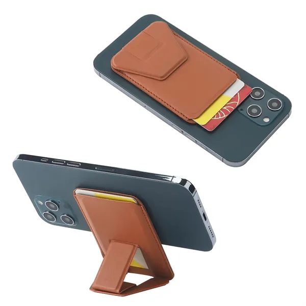 Leather Magnetic Phone Wallet with Foldable Stand - Leather Magnetic Phone Wallet with Foldable Stand - Image 1 of 5