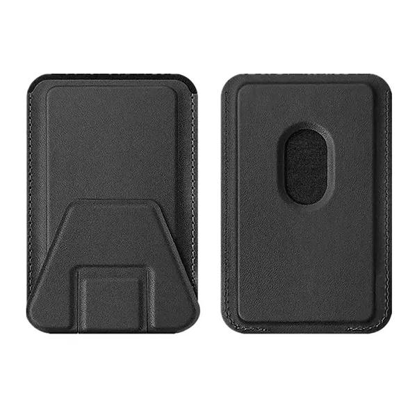 Leather Magnetic Phone Wallet with Foldable Stand - Leather Magnetic Phone Wallet with Foldable Stand - Image 3 of 5