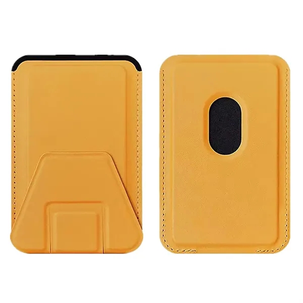 Leather Magnetic Phone Wallet with Foldable Stand - Leather Magnetic Phone Wallet with Foldable Stand - Image 4 of 5