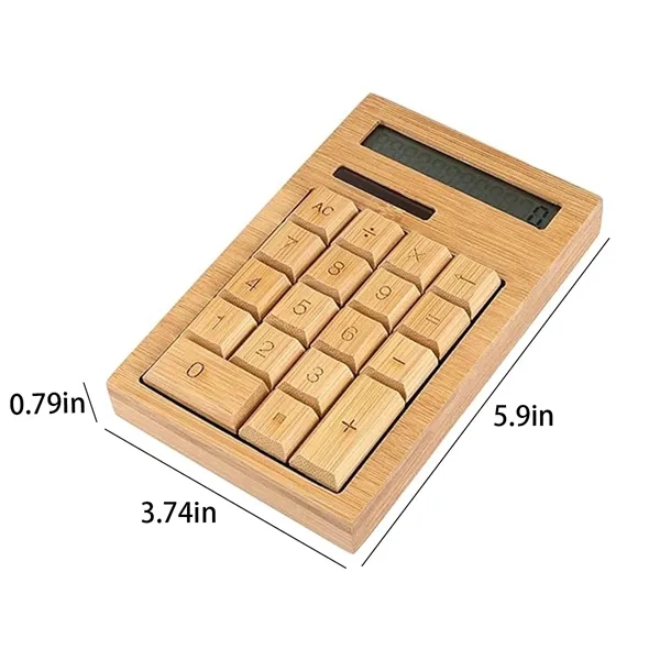 Eco Portable Solar Home Business Desktop Bamboo Calculators - Eco Portable Solar Home Business Desktop Bamboo Calculators - Image 1 of 1