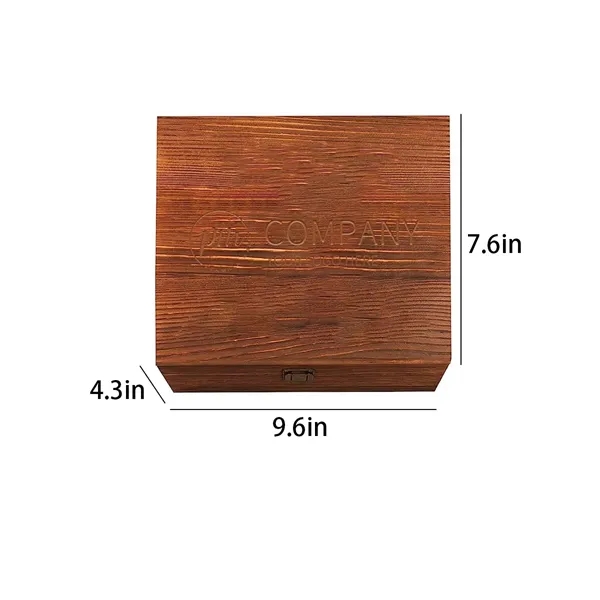 Anniversary Gift Wooden Box Ice Cube Whiskey Glass Sets - Anniversary Gift Wooden Box Ice Cube Whiskey Glass Sets - Image 1 of 3