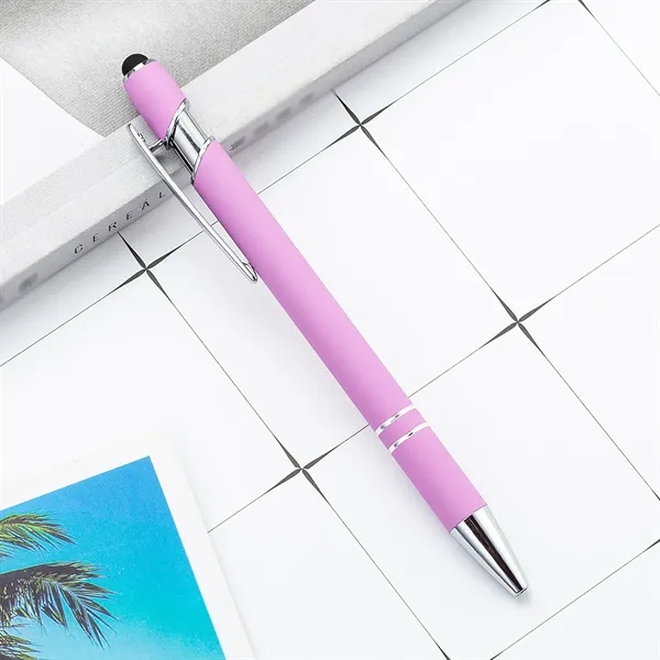 Rubberized Soft Touch Metal Ballpoint Pen With Stylus - Rubberized Soft Touch Metal Ballpoint Pen With Stylus - Image 4 of 5