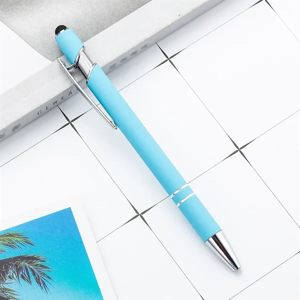 Rubberized Soft Touch Metal Ballpoint Pen With Stylus - Rubberized Soft Touch Metal Ballpoint Pen With Stylus - Image 5 of 5