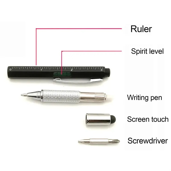 6 in 1 Multi-Tool Screen Touch Ballpoint Pen - 6 in 1 Multi-Tool Screen Touch Ballpoint Pen - Image 1 of 3