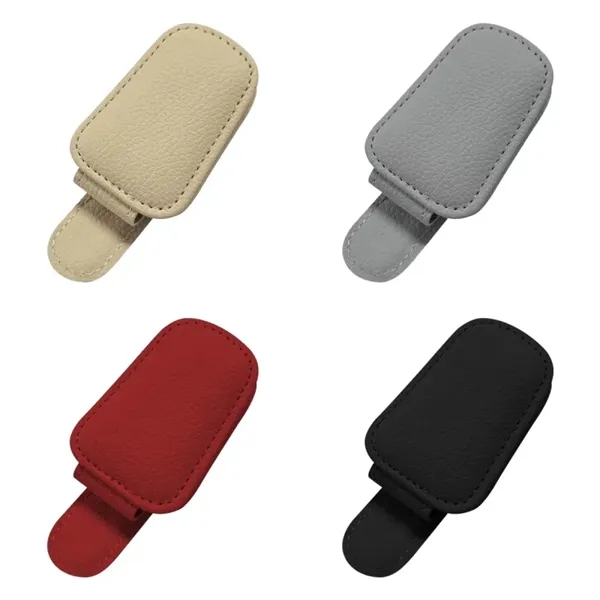 Magnetic Leather Sunglass Holder For Car - Magnetic Leather Sunglass Holder For Car - Image 1 of 1