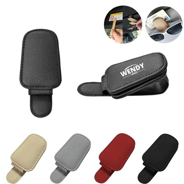 Magnetic Leather Sunglass Holder For Car - Magnetic Leather Sunglass Holder For Car - Image 0 of 1