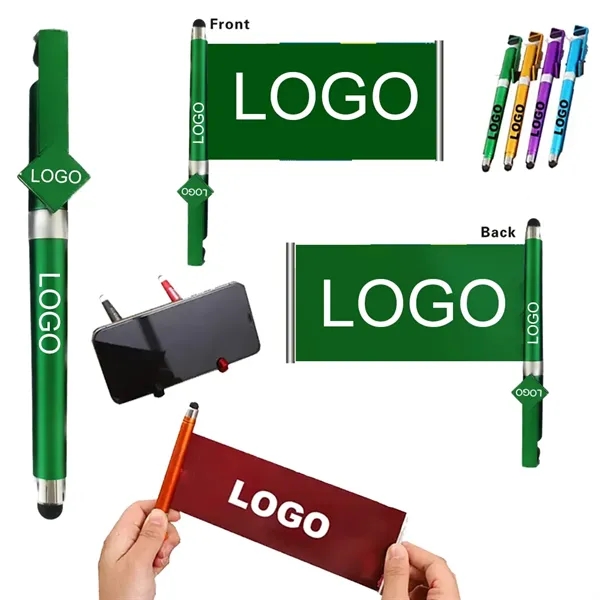 Custom Plastic QR Code Ballpoint Pen w/Paper Banner & Stylus - Custom Plastic QR Code Ballpoint Pen w/Paper Banner & Stylus - Image 0 of 2