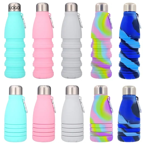 18oz Silicone Foldable Travel Water Bottle - 18oz Silicone Foldable Travel Water Bottle - Image 0 of 3