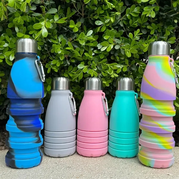 18oz Silicone Foldable Travel Water Bottle - 18oz Silicone Foldable Travel Water Bottle - Image 3 of 3