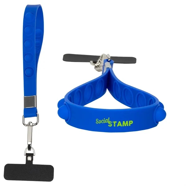 2-in-1 Push Pop Stress Reliever Phone and Keychain Wristlet