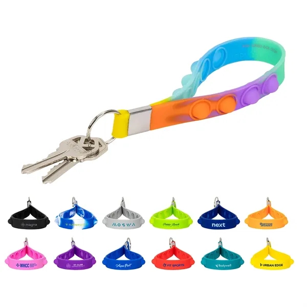 Push Pop Stress Reliever Keychain - Push Pop Stress Reliever Keychain - Image 0 of 13