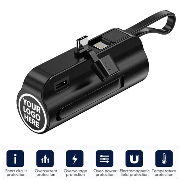 2 In 1 5000mAh Mini Phone Quick Power Bank - 2 In 1 5000mAh Mini Phone Quick Power Bank - Image 0 of 4