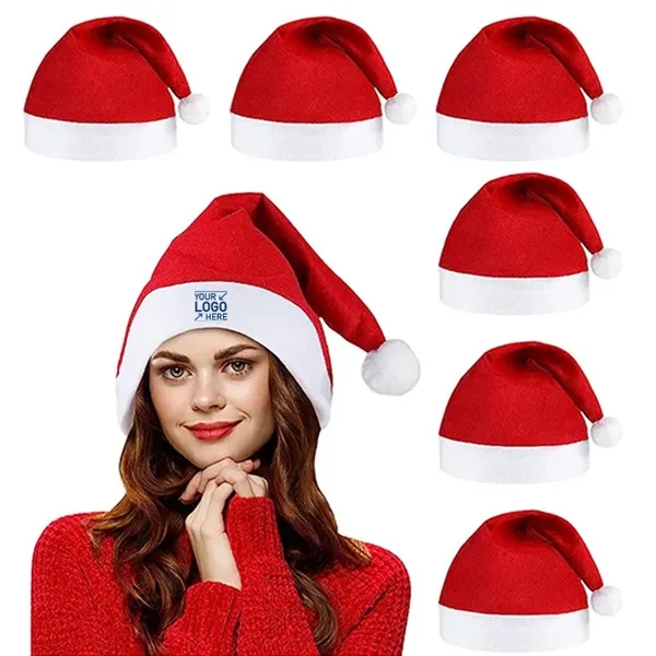 Decorative Christmas Santa Hat with Pom - Decorative Christmas Santa Hat with Pom - Image 0 of 4