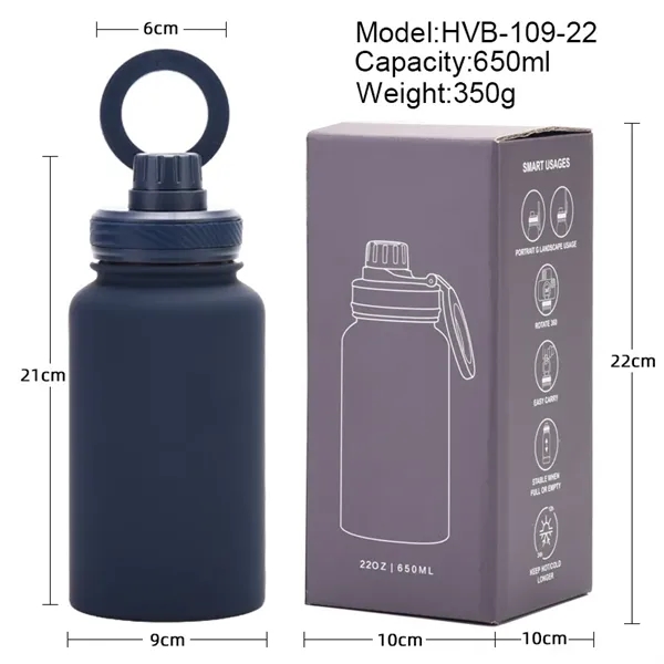 22oz Insulated Water Bottle With Magnetic Phone Holder Lid - 22oz Insulated Water Bottle With Magnetic Phone Holder Lid - Image 3 of 4