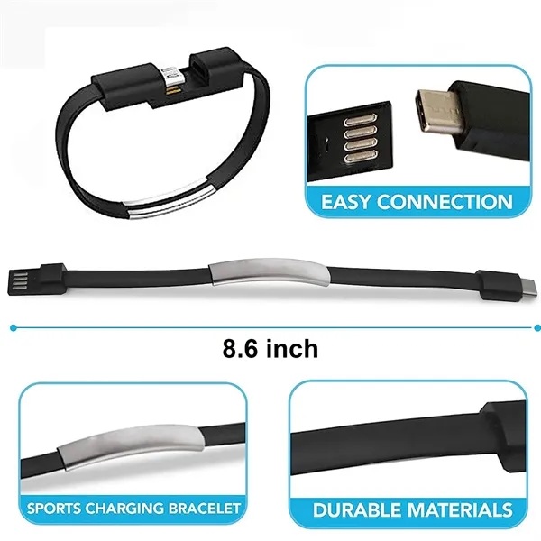 USB Charging Cable Wristband - USB Charging Cable Wristband - Image 4 of 4