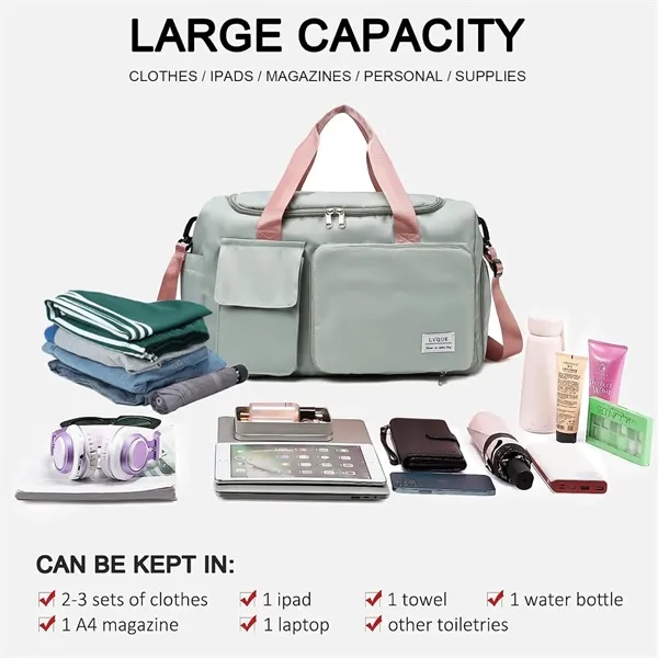 Carry On Weekender Bag with Shoes Compartment - Carry On Weekender Bag with Shoes Compartment - Image 3 of 5