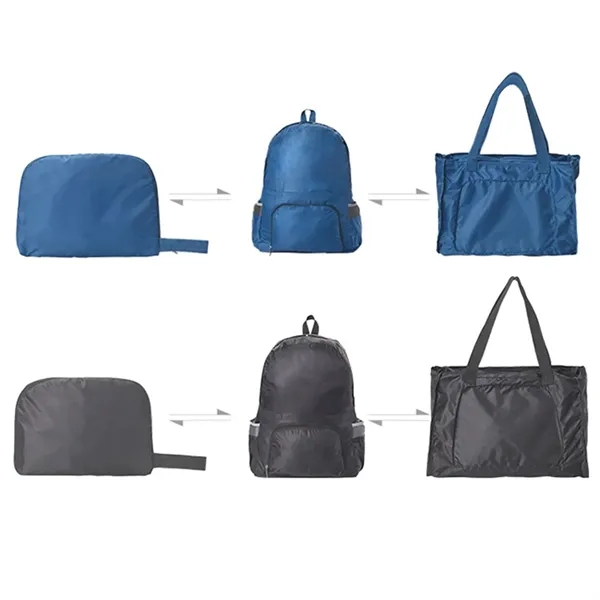 2-in-1 Foldable Backpack Tote Bag - 2-in-1 Foldable Backpack Tote Bag - Image 9 of 10
