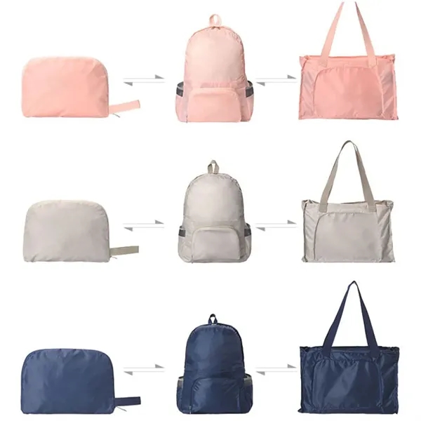 2-in-1 Foldable Backpack Tote Bag - 2-in-1 Foldable Backpack Tote Bag - Image 10 of 10