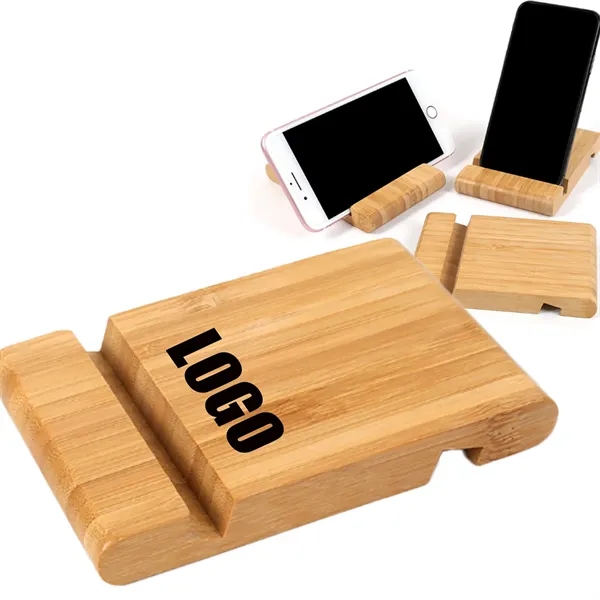 Bamboo Wood Single Tier Cell Phone Holder - Bamboo Wood Single Tier Cell Phone Holder - Image 0 of 3