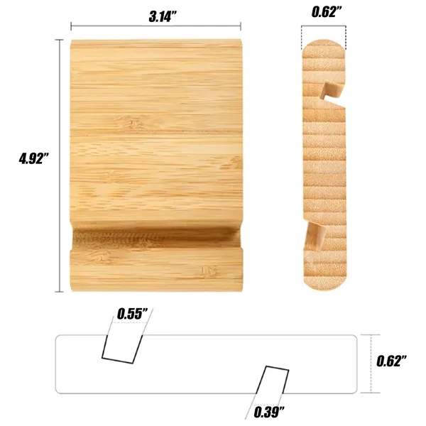 Bamboo Wood Single Tier Cell Phone Holder - Bamboo Wood Single Tier Cell Phone Holder - Image 1 of 3