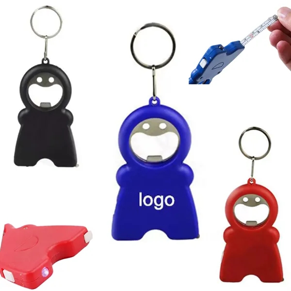 LED Keychain Tape Measure Bottle Opener - LED Keychain Tape Measure Bottle Opener - Image 0 of 3