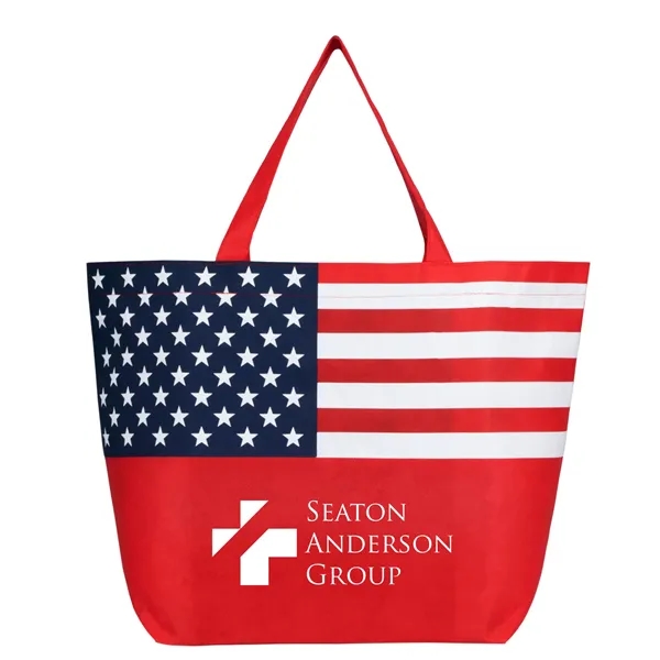 Non-Woven American Flag Tote Bag - Non-Woven American Flag Tote Bag - Image 1 of 4