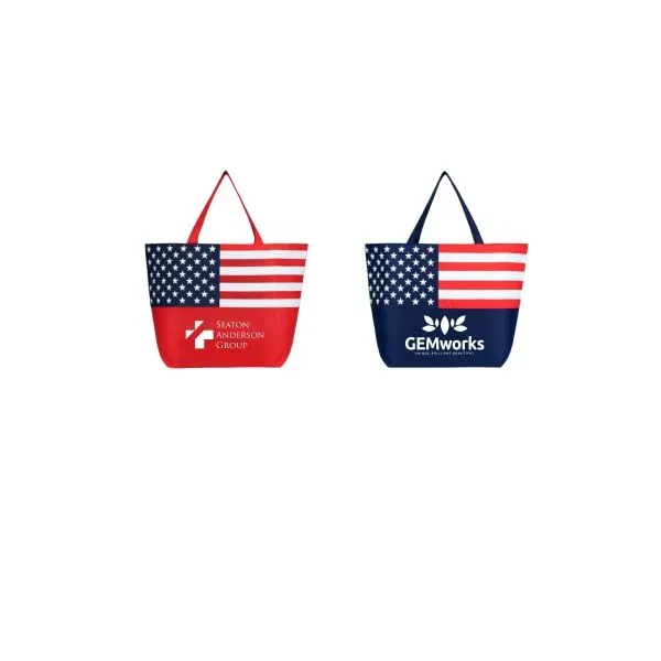 Non-Woven American Flag Tote Bag - Non-Woven American Flag Tote Bag - Image 0 of 4