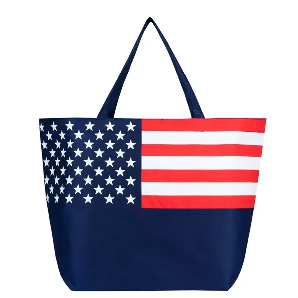 Custom Non-Woven American Flag Tote Bag