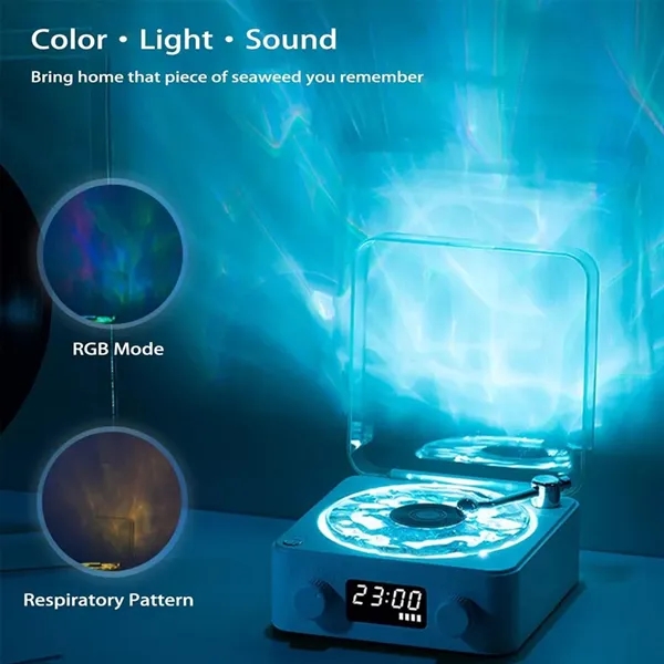 Christmas Waves Vinyl Player Speaker Ambient Light Clock - Christmas Waves Vinyl Player Speaker Ambient Light Clock - Image 5 of 12