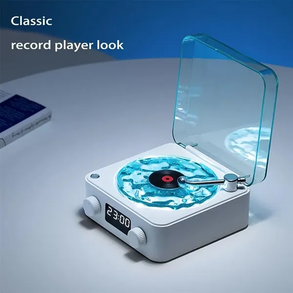 Christmas Waves Vinyl Player Speaker Ambient Light Clock - Christmas Waves Vinyl Player Speaker Ambient Light Clock - Image 4 of 12