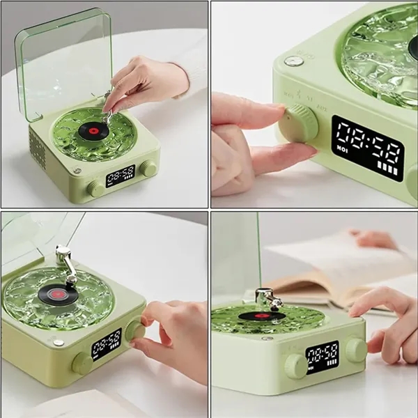 Christmas Waves Vinyl Player Speaker Ambient Light Clock - Christmas Waves Vinyl Player Speaker Ambient Light Clock - Image 6 of 12