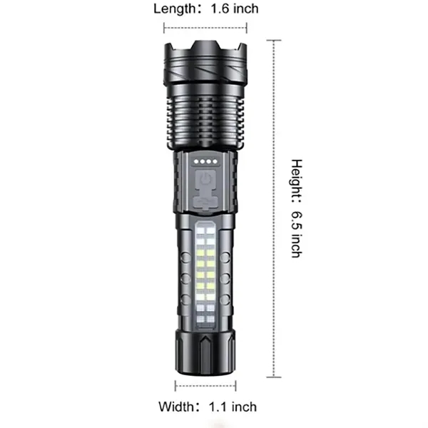 COB Extremely Bright Rechargeable Torch w/ Zoom Flashlights - COB Extremely Bright Rechargeable Torch w/ Zoom Flashlights - Image 8 of 10