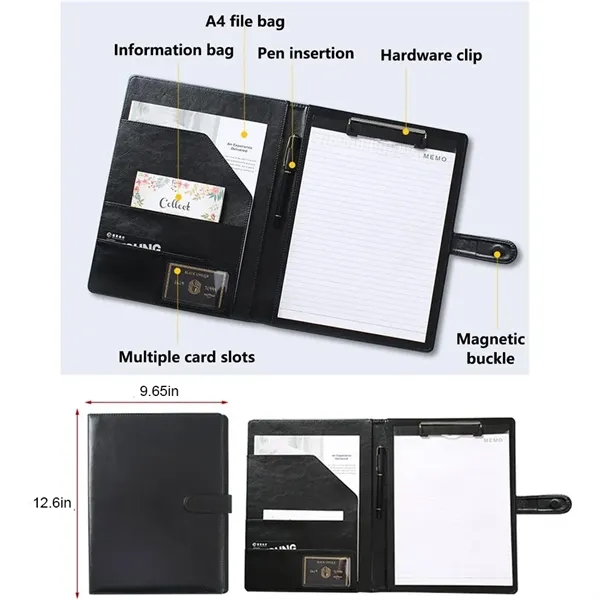 A4 Business Versatile Padfolio with Magnetic Buckle - A4 Business Versatile Padfolio with Magnetic Buckle - Image 1 of 8
