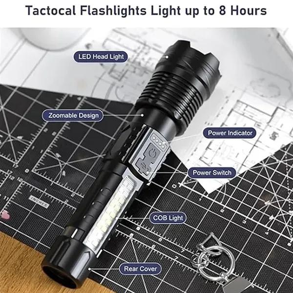 COB Extremely Bright Rechargeable Torch w/ Zoom Flashlights - COB Extremely Bright Rechargeable Torch w/ Zoom Flashlights - Image 3 of 10