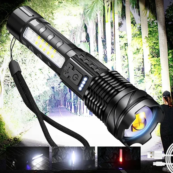 COB Extremely Bright Rechargeable Torch w/ Zoom Flashlights - COB Extremely Bright Rechargeable Torch w/ Zoom Flashlights - Image 5 of 10