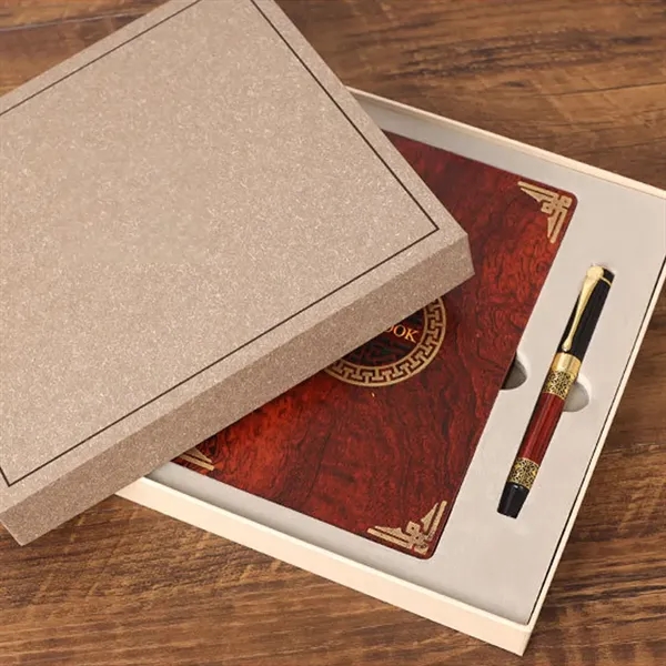 A5 Wooden Journal Notebook Pen Gift Box - A5 Wooden Journal Notebook Pen Gift Box - Image 4 of 6