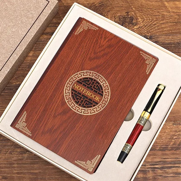 A5 Wooden Journal Notebook Pen Gift Box - A5 Wooden Journal Notebook Pen Gift Box - Image 1 of 6